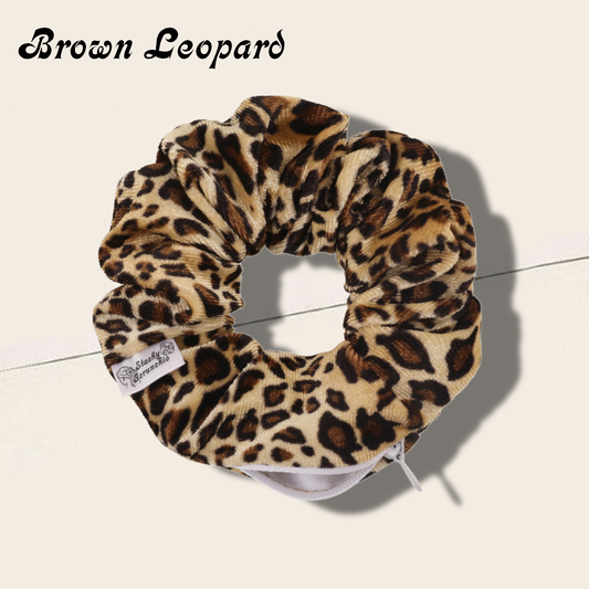 Stashy Scrunchie - Brown Leopard