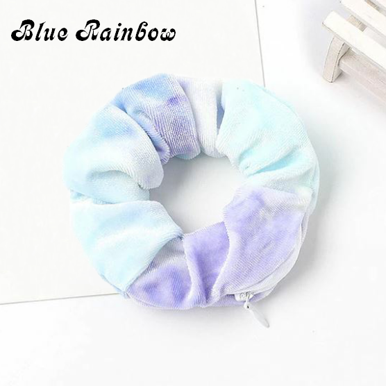 Stashy Scrunchie - Blue Rainbow