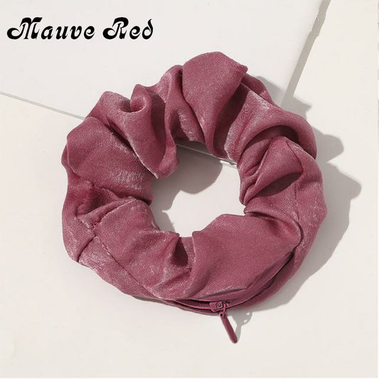 Stashy Scrunchie - Mauve Red