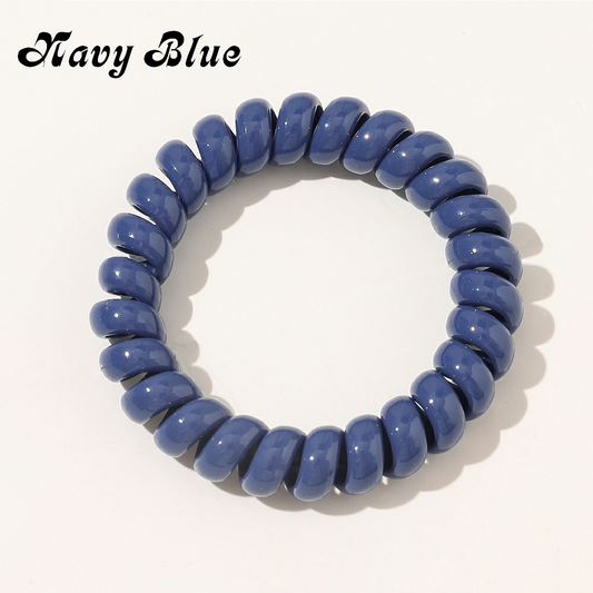 Spiral Hair Tie - Navy Blue