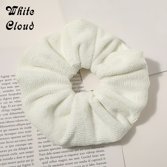 Towel Scrunchie - White Cloud (No Zip)